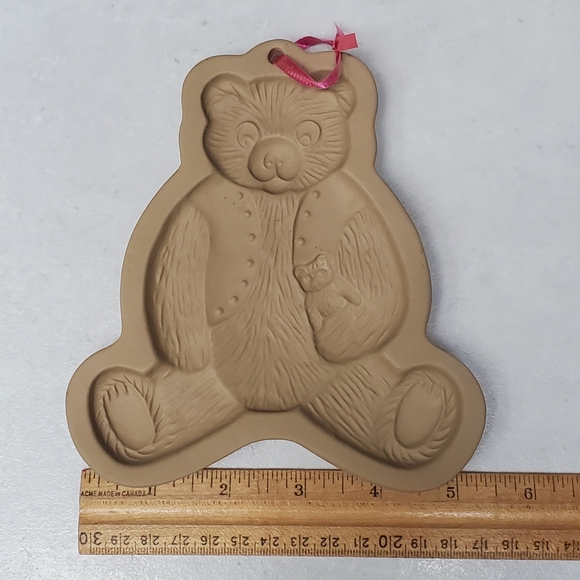 Brown Bag Stoneware Shortbread Cookie Mold 1984 Teddy Bear Vintage - Picture 4 of 5
